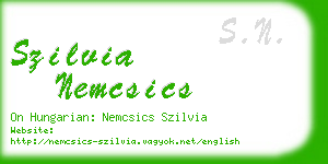 szilvia nemcsics business card